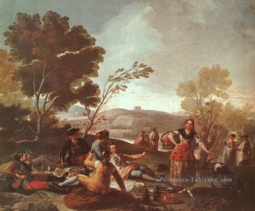 romantique romantisme Tableau Peinture - Pique nique sur les rives du Manzanares Romantique moderne Francisco Goya
